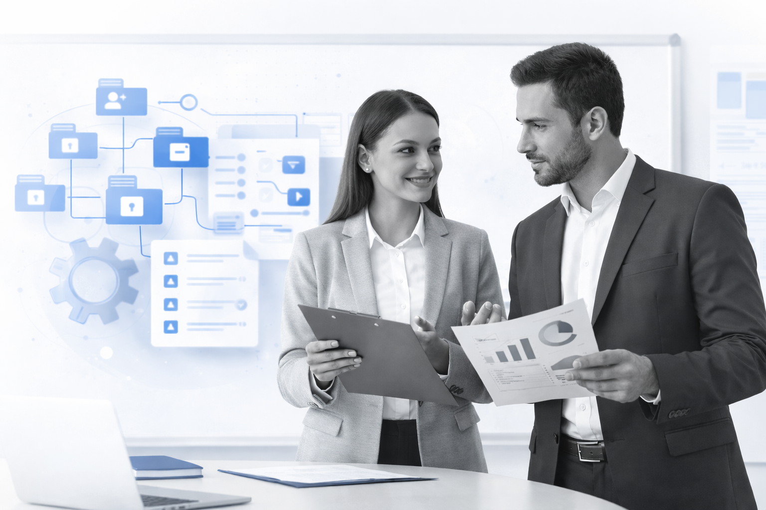 Microsoft 365 consulting professionals reviewing business processes and governance strategy